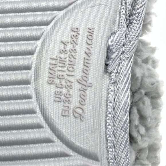 DEARFOAMS Faux Sherpa Memory Foam Slippers Very cushiony Gray /Sleet Size S 5-6 - Picture 6 of 13